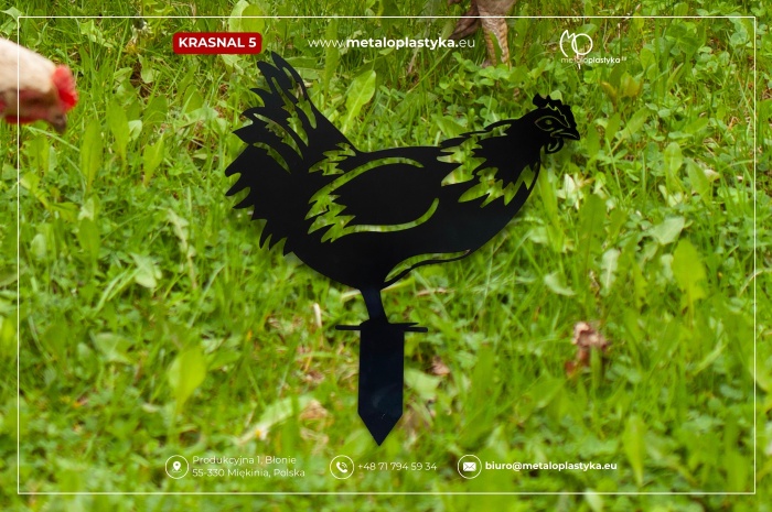 Kura ozdoba ogrodowa z metalu czarna