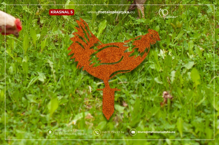 Kura ozdoba ogrodowa z metalu z CORTENU