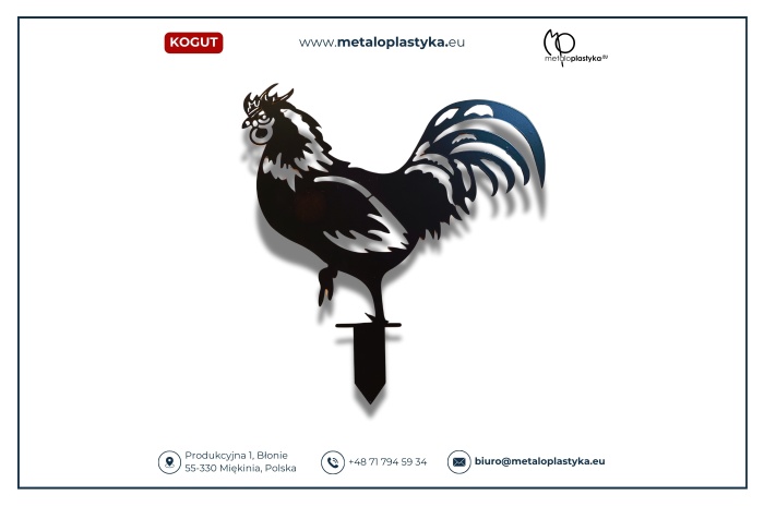 Kogut ozdoba ogrodowa z metalu czarna