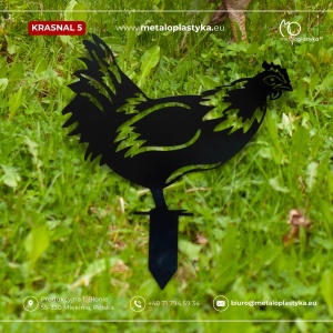 Kura ozdoba ogrodowa z metalu czarna